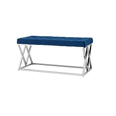 Банкетка Stool Group ИНСИГНИЯ вельвет синий сталь серебро BENCH-011