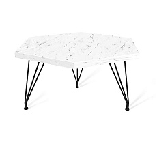 Журнальный стол Sheffilton SHT-TU29/H36/TT20 ЛДСП 60/60 черный муар/мрамор каррара белый 5182849802