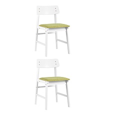 Комплект стульев Stool Group ODEN WHITE мягкое сидение оливковое 2шт MH52035 WHITE BZ-13 GREEN X2