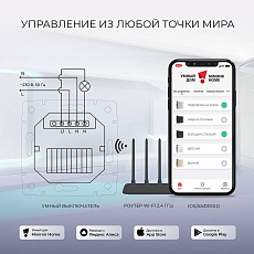 Сенсорный выключатель одноклавишный с функцией Wi-Fi Werkel шампань W4510611 4690389171284 1