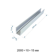 Профиль накладной серебро 2м Apeyron 08-30-01 1