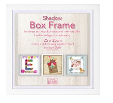 Фоторамка Innova PI09908 Ф/рамка 25*25cm Shadow Box White (окно 21*21см), белый, МДФ (6/216) Б0046304