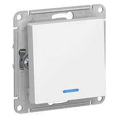 Выключатель одноклавишный Schneider Electric AtlasDesign 10A 250V с подсветкой белый ATN000113