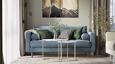 Комплект журнальных столов Калифорния Лесли белый мрамор/титан 9892332102 2