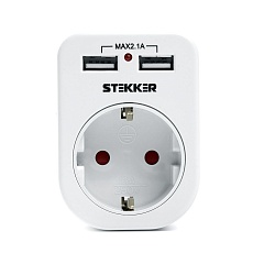 Переходник сетевой с 2хUSB Stekker 1гн с/з ADP16-24-20 39626 3