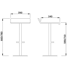Барный стул AksHome Slim коричневый, экокожа 27629 1