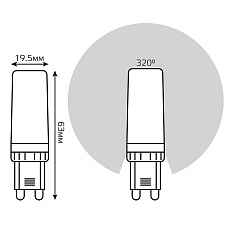 Лампа светодиодная диммируемая Gauss G9 5,5W 3000К прозрачная 107309155-D 4