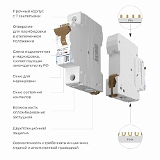 Автоматический выключатель Werkel 1P 10А C 4,5кА W901P104 4690389192401 2