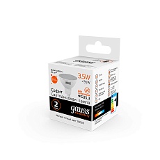 Лампа светодиодная Gauss GU5.3 3.5W 3000K матовая 13514 4