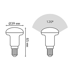 Лампа светодиодная рефлекторная Gauss E14 4W 2700K матовая 106001104 1