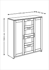 Тумба Шведский Стандарт Сириус 156х47 с 4 ящиками 2.02.03.350.1 3