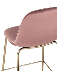 Полубарный стул Stool Group Валенсия велюр розовый золотые ножки CC-91003B HLR-44 5