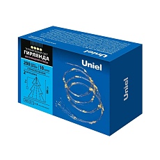 Светодиодная гирлянда Uniel ULD-E0200-200/STB/3AA WARM WHITE IP44 UL-00008667 1