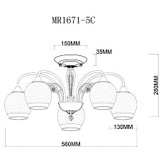 Потолочная люстра MyFar Nika MR1671-5C 1