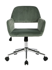 Поворотное кресло Stool Group Ross велюр оливковый ROSS CHROME VELVET CACTUS 4