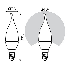 Лампа светодиодная Gauss E14 6W 2700K матовая 34116 1