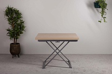 Стол-трансформер Levmar Compact D89/S59 сонома/ опоры серебро 7125110715 2