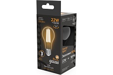 Лампа светодиодная филаментная Gauss E27 22W 2700K прозрачная 102902122 3