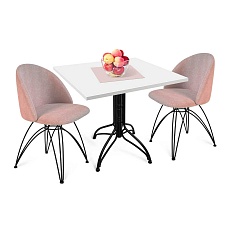 Обеденная группа Sheffilton SHT-DS119 розовый десерт/белый/черный муар 5459384501