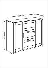 Тумба Шведский Стандарт Сириус 117х95 с 3 ящиками 2.02.03.340.1 3