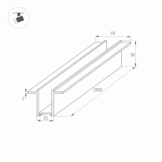 Шинопровод магнитный встраиваемый Arlight Mag-Track-2538-F-2000 033244 1