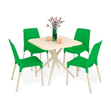 Обеденная группа Sheffilton SHT-DS203 бежевый/зеленый/ваниль 9815839301