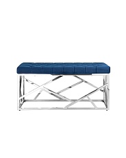 Банкетка Stool Group АРТ ДЕКО вельвет синий сталь серебро BENCH-016 4