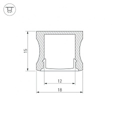 Профиль с рассеивателем Arlight ALU-SLIM-H15-2000 ANOD+FROST 018246 1