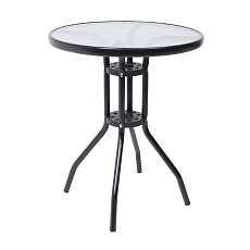 Садовый стол AksHome Verona 60*73, сталь-черная/закаленное стекло 5мм 94008