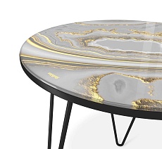 Журнальный стол Sheffilton SHT-CT27 золотистый пепел/черный муар 4007482111 3