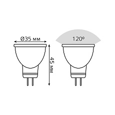 Лампа светодиодная Gauss GU4 3W 4100K матовая 132517203 1