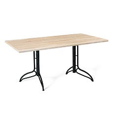 Кухонный стол Sheffilton SHT-TU20/120/80 МДФ черный муар/дуб сонома светлый 6897890901