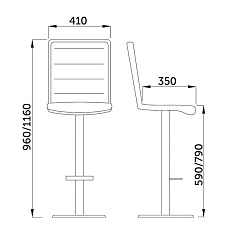 Барный стул AksHome Capri пыльный голубой, велюр 80172 1