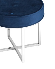Банкетка Stool Group САПФИР вельвет синий сталь серебро OTTOMAN-003 BLUE/SILVER 1