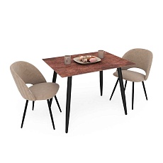 Обеденная группа Sheffilton SHT-DS173 коричневая сепия/черный муар/латте 5526968301