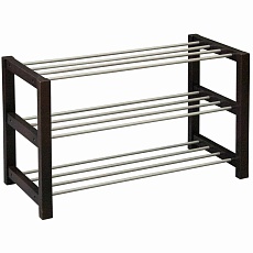 Обувница Мебелик Дольче темно-коричневый/металлик 004969