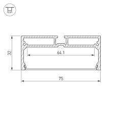 Профиль с рассеивателем Arlight SL-LINE-7532-2000 ANOD 028033 2