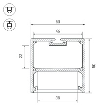 Профиль с рассеивателем Arlight SL-LINE-5050-2500 ANOD+OPAL 020467 1