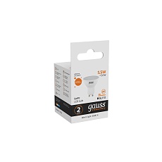 Лампа светодиодная Gauss GU10 5.5W 4100K матовая 13626 3