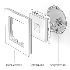 Розетка Ethernet RJ-45 Werkel глянцевый никель W1181002 4690389158247 1