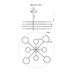 Потолочная светодиодная люстра MyFar Eva MR1221-8CL 1