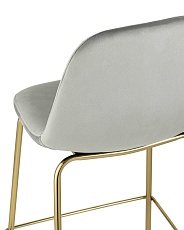 Полубарный стул Stool Group Валенсия велюр серый золотые ножки CC-91003B HLR-18 5