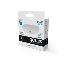 Лампа светодиодная Gauss GX53 15W 6500K матовая 83835 3