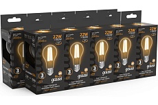 Лампа светодиодная филаментная Gauss E27 22W 2700K прозрачная 102902122 2