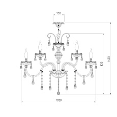 Подвесная люстра Bogates 125/10+5 Strotskis 1