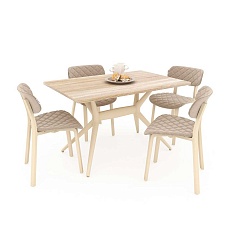 Обеденная группа Sheffilton SHT-DS168 дуб сонома светлый/бежевый/кремовый 9097420501